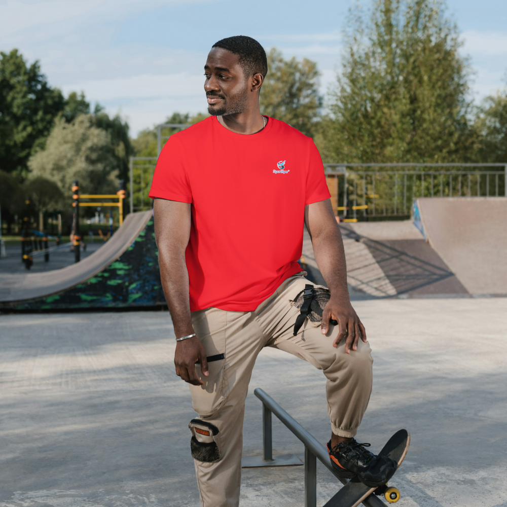 Unisex_Round_Neck_Tshirt_Half_Sleeves_Red_Sportifyer.com