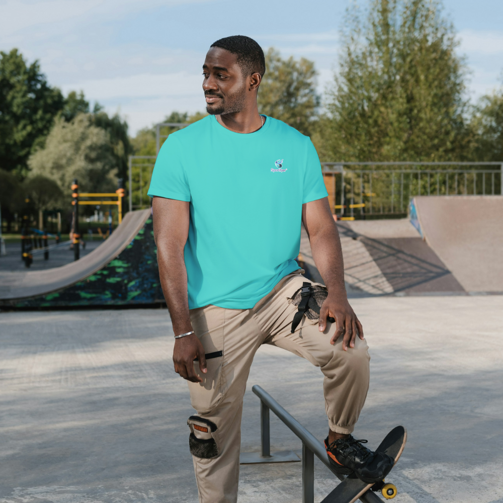 Unisex_Round_Neck_Tshirt_Half_Sleeves_Teal_Sportifyer.com
